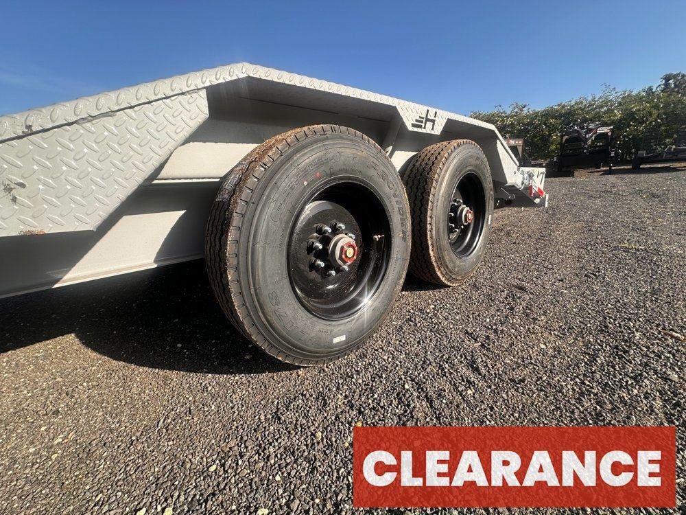 24' HEH Gooseneck Equipment Trailer (2) 10K Axles, Drive Over Fenders, 3' Dove W/ Mountain Ramps - Equipment Trailers - Stryker Dealership Group