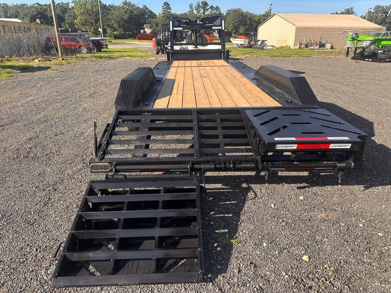24' HEH Gooseneck Equipment Trailer (2) 10K Axles, Drive Over Fenders, 3' Dove W/ Mountain Ramps - Drive Over Fenders - Equipment Trailers - Stryker Dealership Group