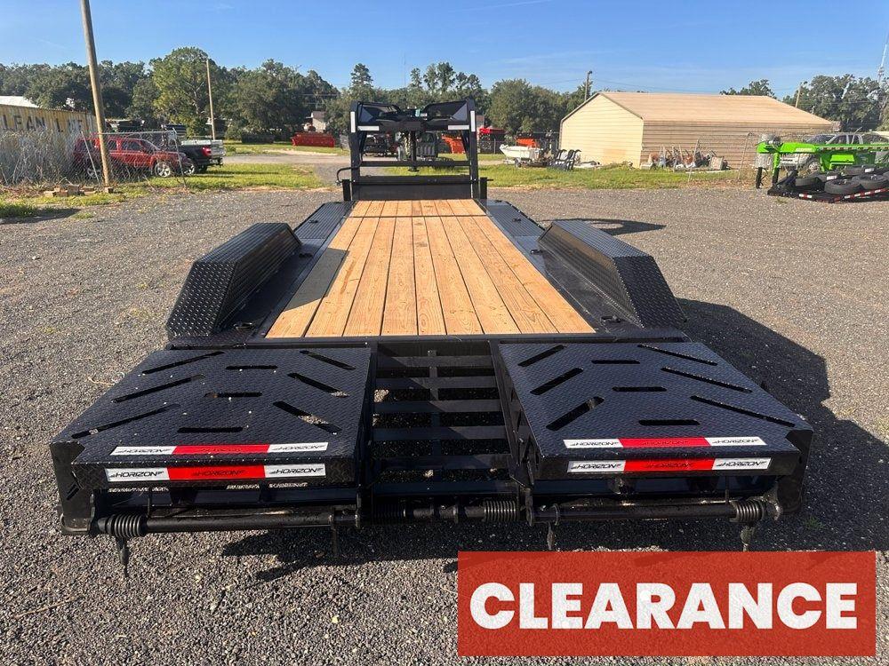 24' HEH Gooseneck Equipment Trailer (2) 10K Axles, Drive Over Fenders, 3' Dove W/ Mountain Ramps - Equipment Trailers - Stryker Dealership Group