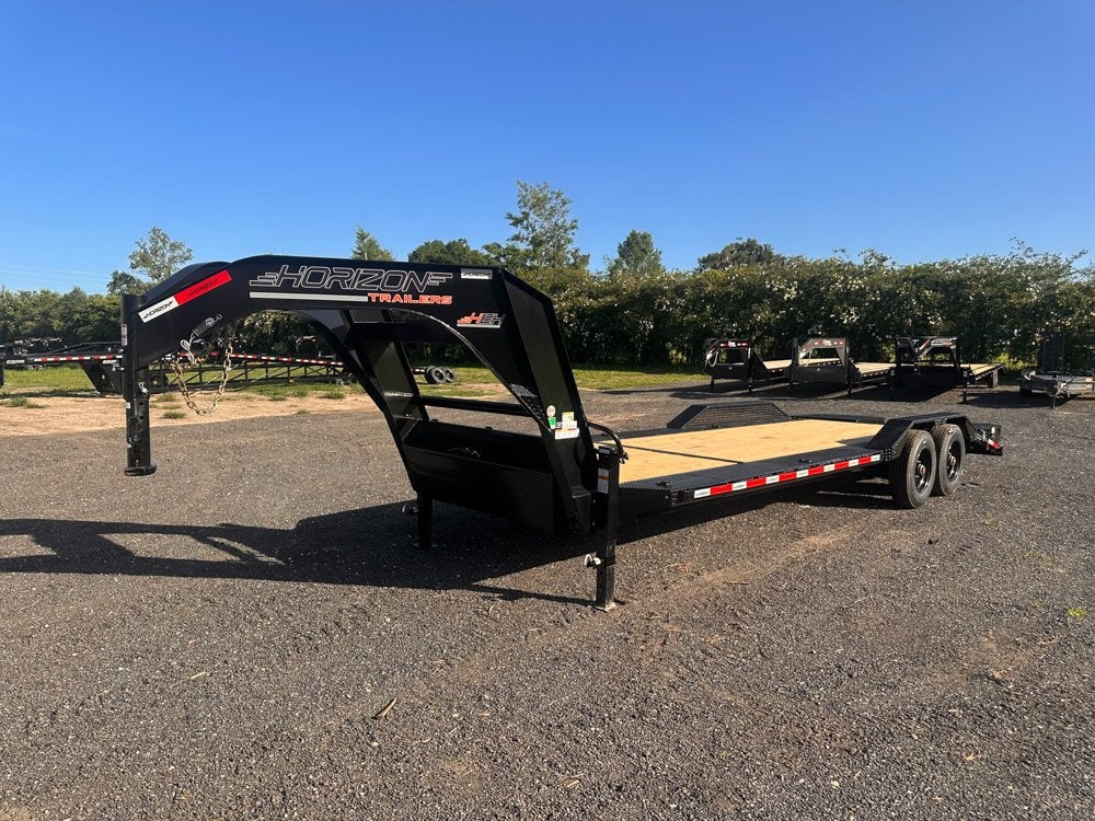 24' HEH Gooseneck Equipment Trailer (2) 10K Axles, Drive Over Fenders, 3' Dove W/ Mountain Ramps - Equipment Trailers - Stryker Dealership Group