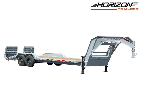 24' HEH Gooseneck Equipment Trailer (2) 10K Axles, Drive Over Fenders, 3' Dove W/ Mountain Ramps - Drive Over Fenders/Equipment Trailers - Stryker Dealership Group