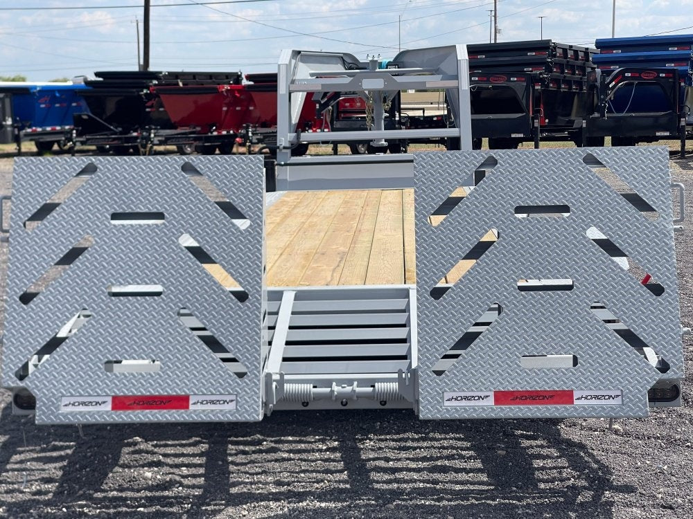 24' HEH Gooseneck Equipment Trailer (2) 10K Axles, Drive Over Fenders, 3' Dove W/ Mountain Ramps - Drive Over Fenders/Equipment Trailers - Stryker Dealership Group