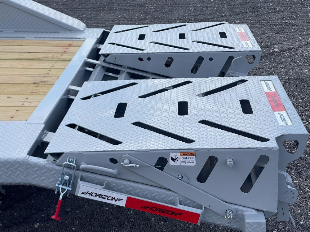 24' HEH Gooseneck Equipment Trailer (2) 10K Axles, Drive Over Fenders, 3' Dove W/ Mountain Ramps - Drive Over Fenders/Equipment Trailers - Stryker Dealership Group