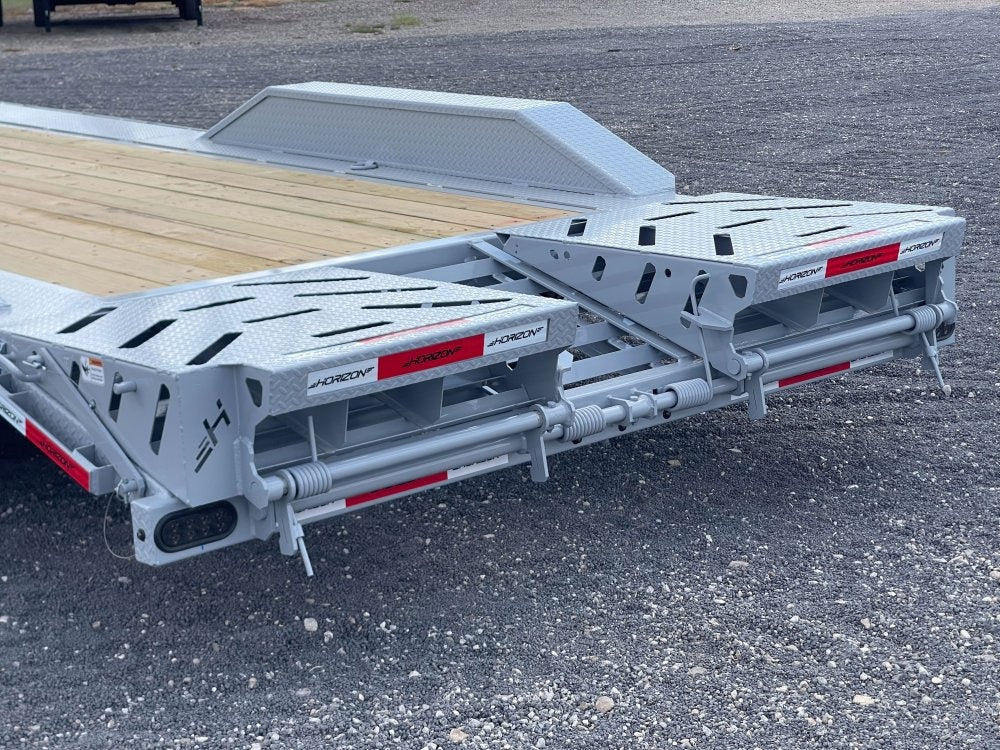 24' HEH Gooseneck Equipment Trailer (2) 10K Axles, Drive Over Fenders, 3' Dove W/ Mountain Ramps - Drive Over Fenders/Equipment Trailers - Stryker Dealership Group
