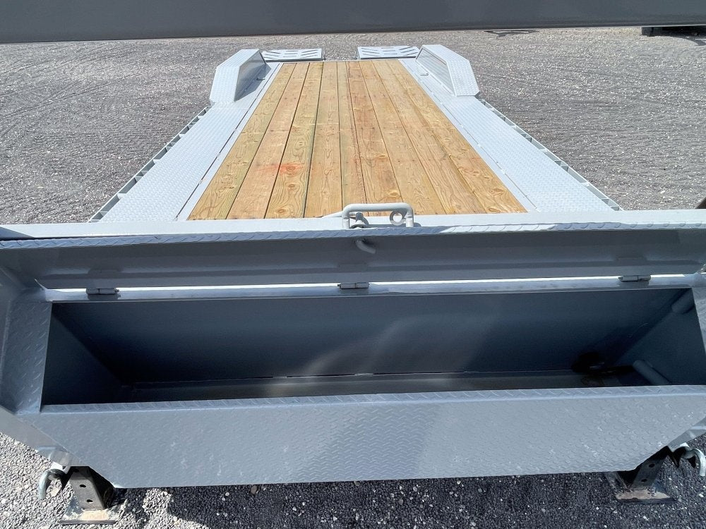 24' HEH Gooseneck Equipment Trailer (2) 10K Axles, Drive Over Fenders, 3' Dove W/ Mountain Ramps - Drive Over Fenders/Equipment Trailers - Stryker Dealership Group