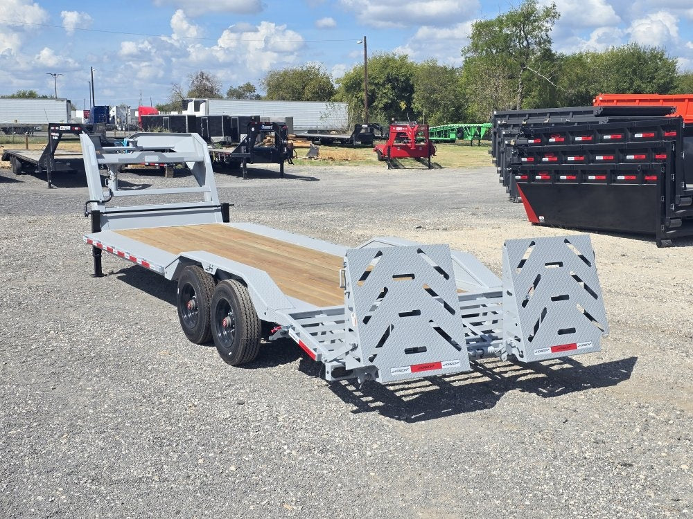 24' HEH Gooseneck Equipment Trailer (2) 10K Axles, Drive Over Fenders, 3' Dove W/ Mountain Ramps - Drive Over Fenders/Equipment Trailers - Stryker Dealership Group