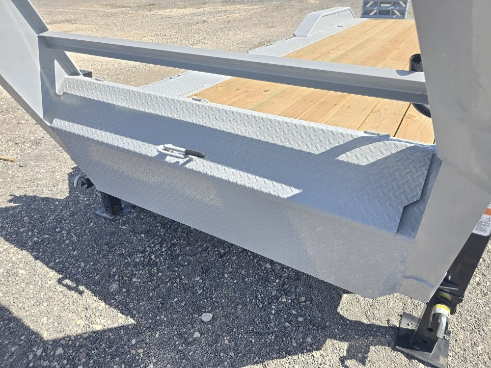 24' HEH Gooseneck Equipment Trailer (2) 10K Axles, Drive Over Fenders, 3' Dove W/ Mountain Ramps - Drive Over Fenders/Equipment Trailers - Stryker Dealership Group
