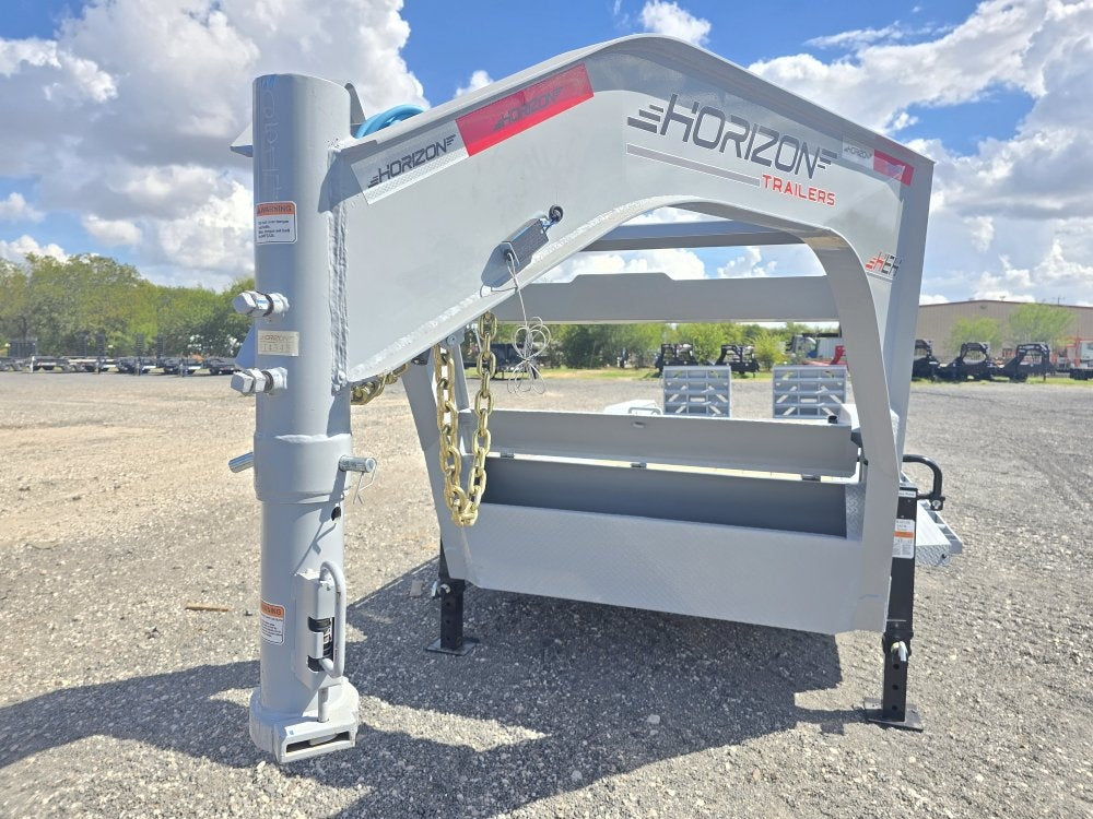 24' HEH Gooseneck Equipment Trailer (2) 10K Axles, Drive Over Fenders, 3' Dove W/ Mountain Ramps - Drive Over Fenders/Equipment Trailers - Stryker Dealership Group