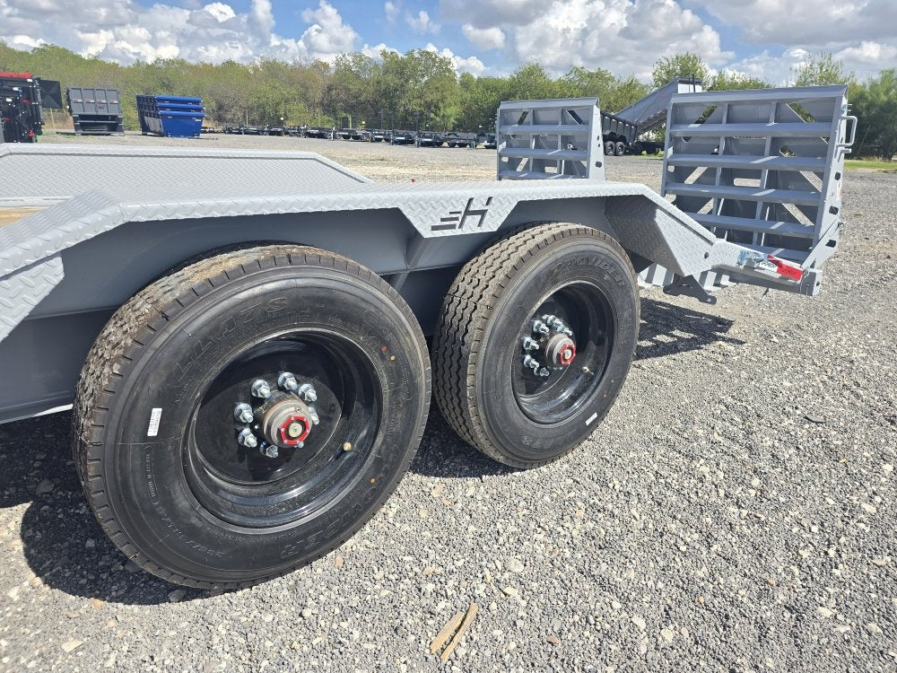 24' HEH Gooseneck Equipment Trailer (2) 10K Axles, Drive Over Fenders, 3' Dove W/ Mountain Ramps - Drive Over Fenders/Equipment Trailers - Stryker Dealership Group