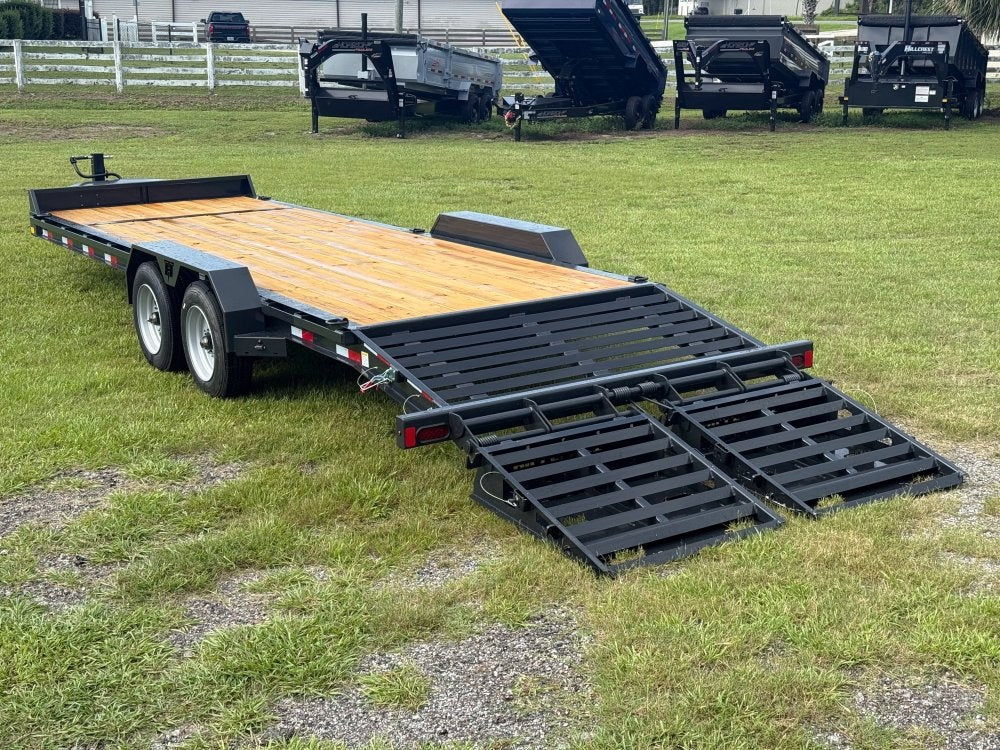 24' I-Beam Equipment Trailer Mega Ramps BP - 8k Axles - 17.6k - Equipment Trailers/Deckover Trailers - Stryker Dealership Group