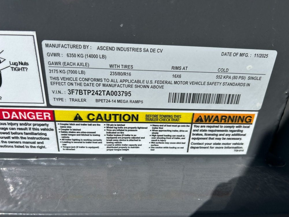 24' Stryker SET Bumper Pull Equipment Trailer DOF - (2) 7K Axles - Equipment Trailers - Stryker Dealership Group