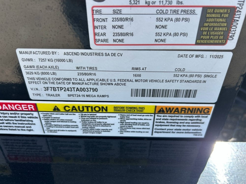 24' Stryker SET Bumper Pull Equipment Trailer DOF - (2) 8K Axles - Equipment Trailers - Stryker Dealership Group