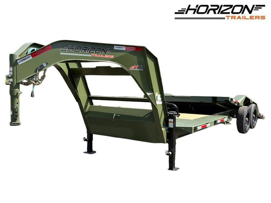 24' Tilt Equipment Trailer Gooseneck 102" Wide (2) 10K Axles - Equipment Tilt/Drive Over Fenders - Stryker Dealership Group
