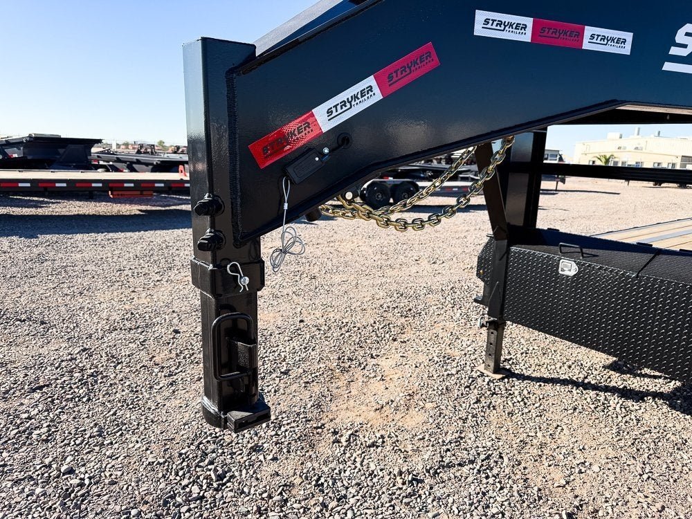 25' Stryker Gooseneck Deckover Trailer Mega Ramps - (2) 7K Axles 003788 - Stryker Dealership Group