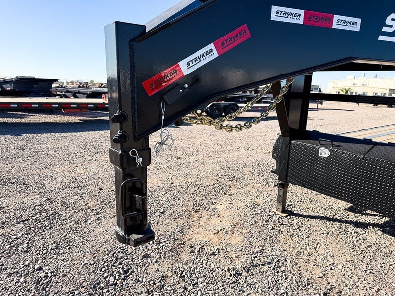 25' Stryker Gooseneck Deckover Trailer Mega Ramps - (2) 7K Axles 003788 - Stryker Dealership Group