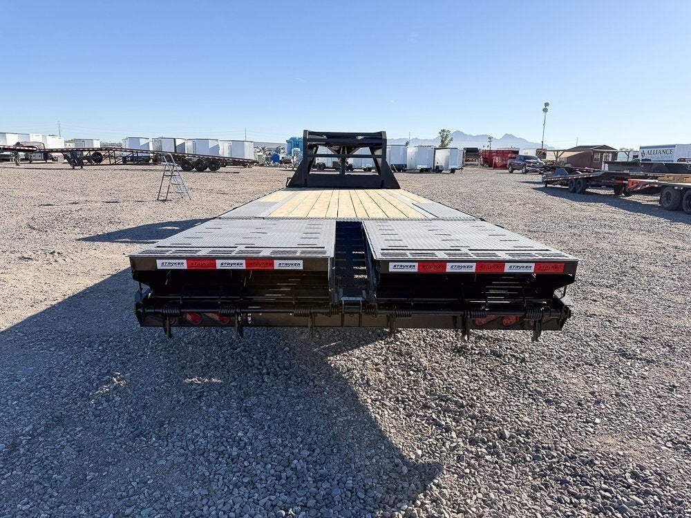25' Stryker Gooseneck Deckover Trailer Mega Ramps - (2) 7K Axles 003904 - Stryker Dealership Group