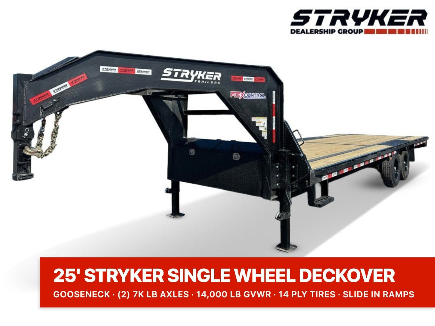 25' Stryker Gooseneck Deckover Trailer Straight Deck - (2) 7K Axles 003902 - Stryker Dealership Group