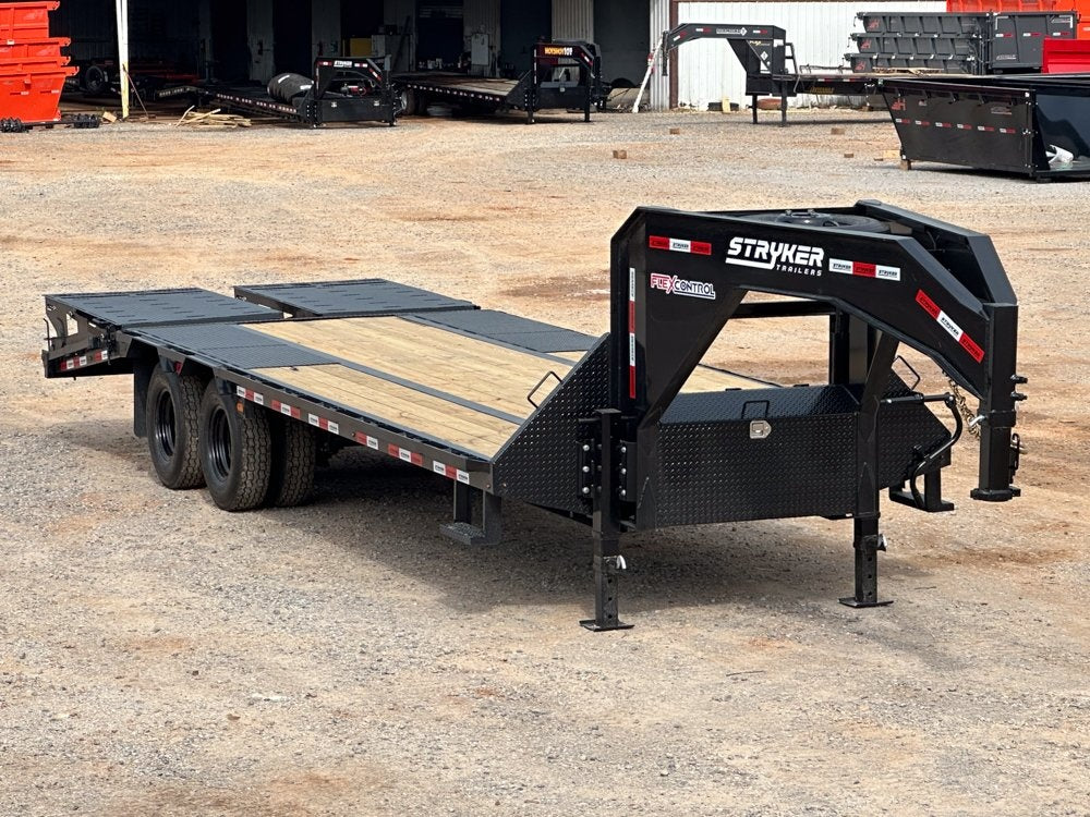 25' Stryker Gooseneck (2) 10K Axles Mega Ramps Dual Wheels - Deckover Trailers - Stryker Dealership Group