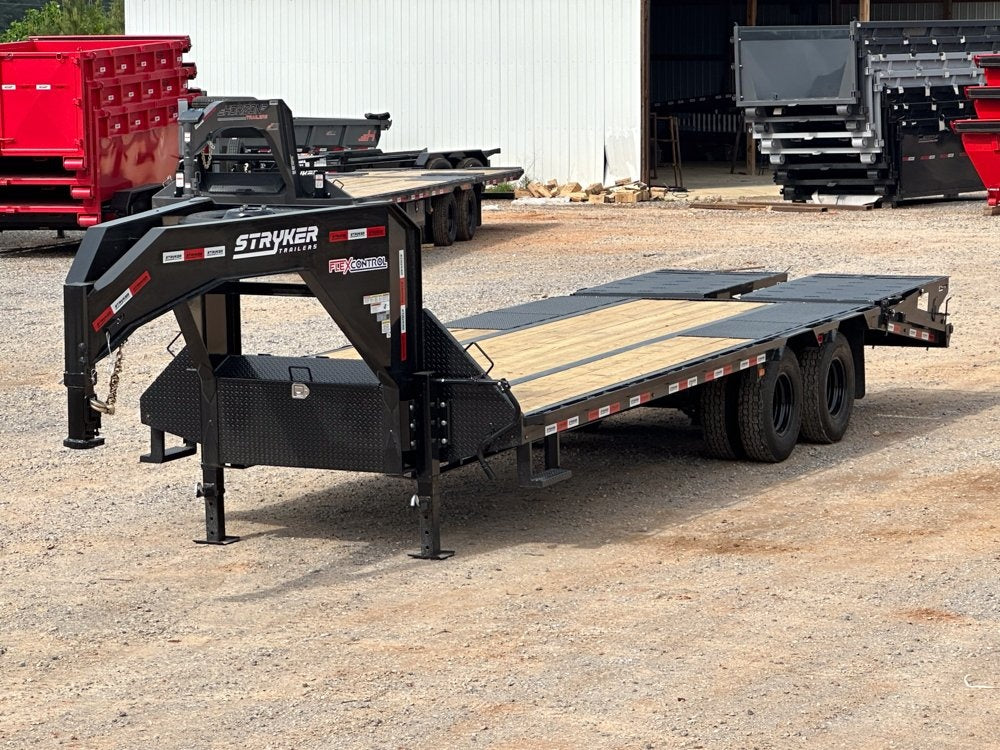 25' Stryker Gooseneck (2) 10K Axles Mega Ramps Dual Wheels - Deckover Trailers - Stryker Dealership Group