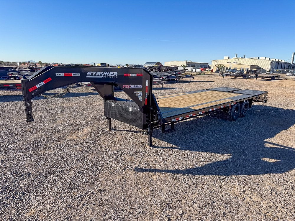 25' Stryker Gooseneck (2) 7K Axles Mega Ramps 14 ply Tires - Super Single Deckover/DO 7K MR - Stryker Dealership Group