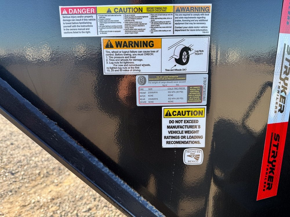 25' Stryker Gooseneck (2) 7K Axles Mega Ramps 14 ply Tires - Super Single Deckover/DO 7K MR - Stryker Dealership Group