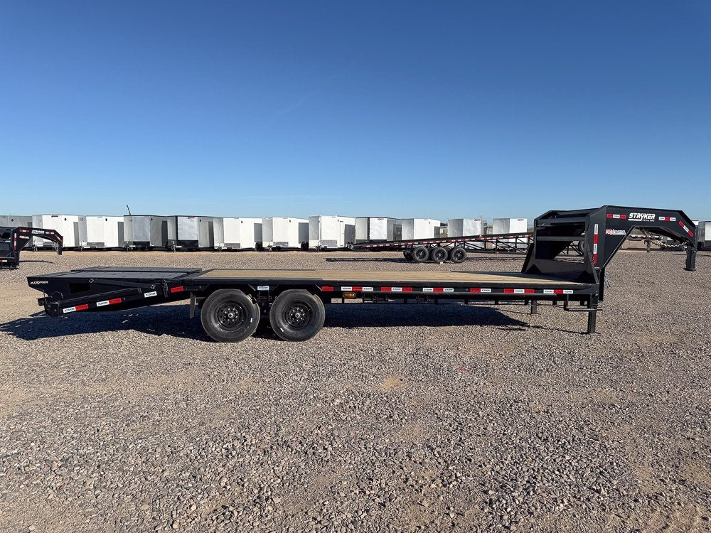 25' Stryker Gooseneck (2) 7K Axles Mega Ramps 14 ply Tires - Super Single Deckover/DO 7K MR - Stryker Dealership Group