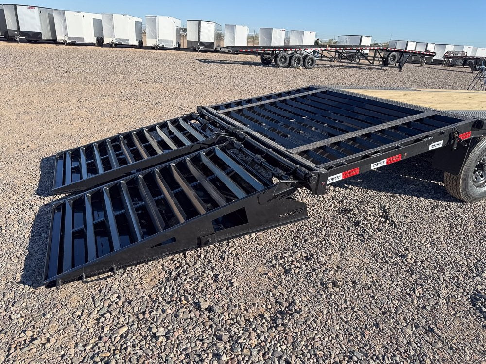 25' Stryker Gooseneck (2) 7K Axles Mega Ramps 14 ply Tires - Super Single Deckover/DO 7K MR - Stryker Dealership Group