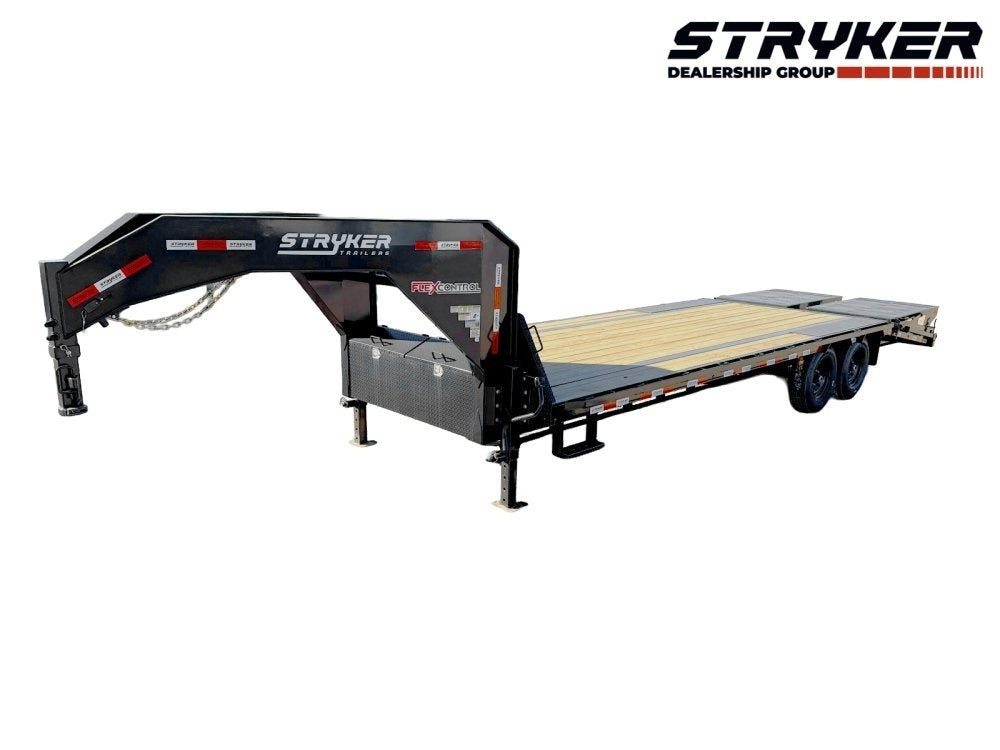 25' Stryker Gooseneck Deckover Trailer Mega Ramps - (2) 7K Axles - Super Single Deckover/DO 7K MR - Stryker Dealership Group
