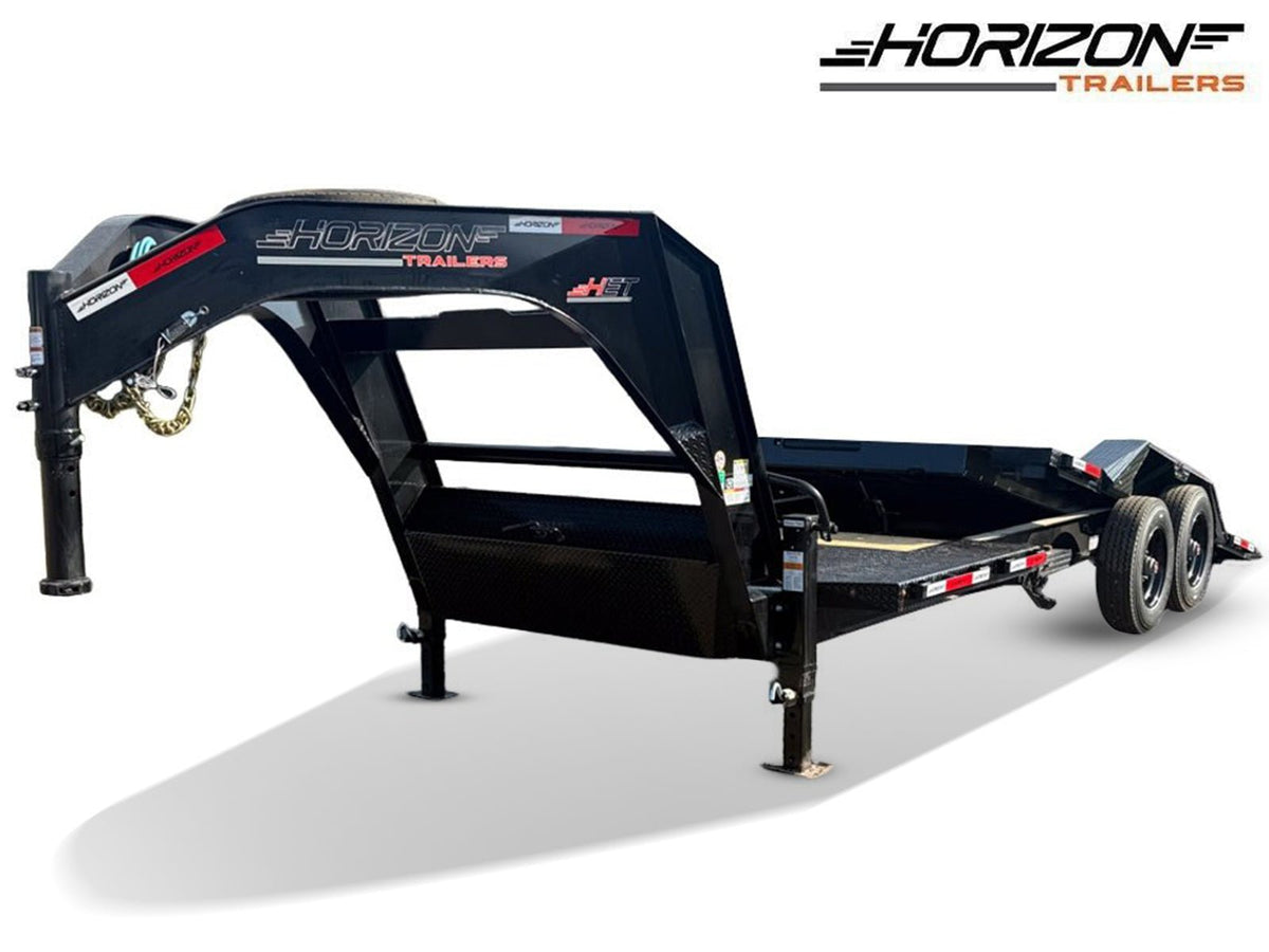 26' Horizon HET Gooseneck Equipment Tilt Trailer Drive Over Fenders - (2) 10K Axles 019986 - Stryker Dealership Group