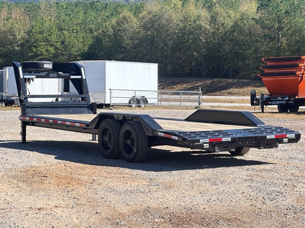 26' HEH Gooseneck Equipment Trailer (2) 10K Axles, Drive Over Fenders, 3' Dove W/ Slide In Ramps - Low Profile Equipment Trailers - Stryker Dealership Group