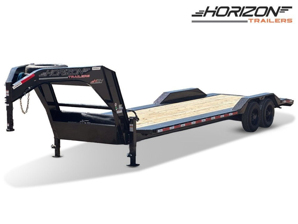 26' HEH Gooseneck Equipment Trailer (2) 10K Axles, Drive Over Fenders, 3' Dove W/ Slide In Ramps - Low Profile Equipment Trailers - Stryker Dealership Group