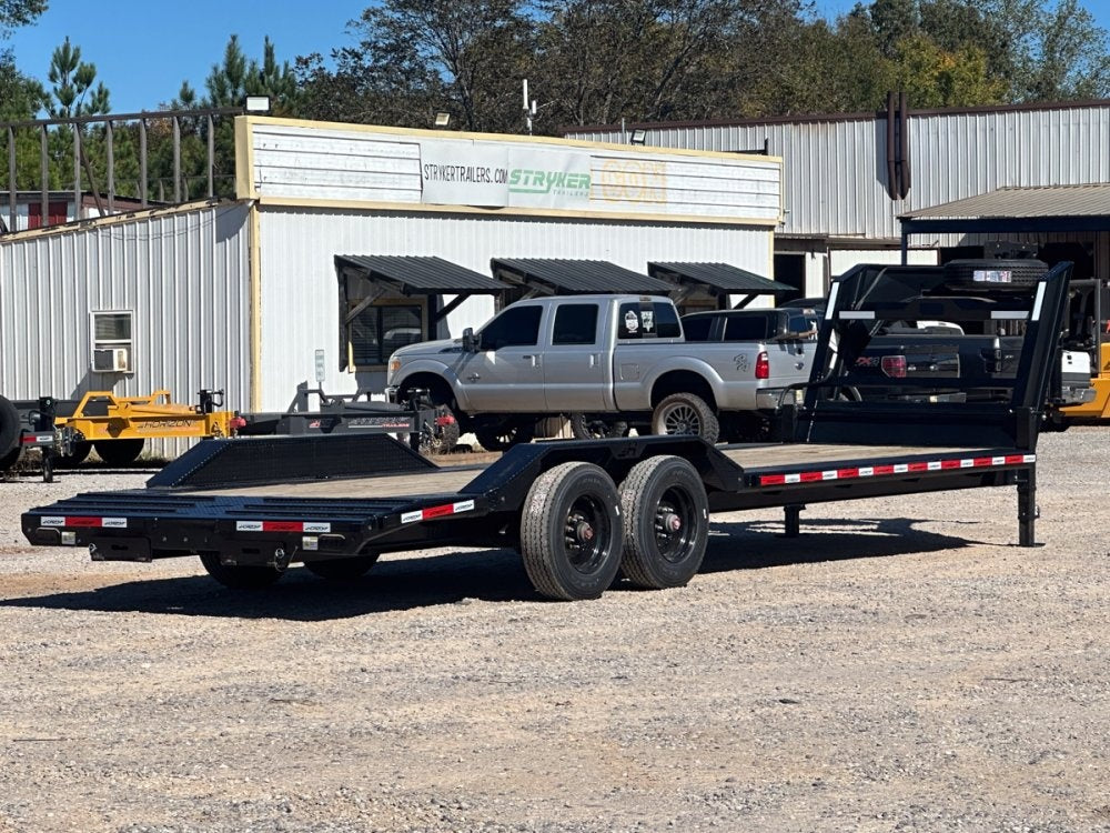 26' HEH Gooseneck Equipment Trailer (2) 10K Axles, Drive Over Fenders, 3' Dove W/ Mountain Ramps - Drive Over Fenders/Equipment Trailers - Stryker Dealership Group
