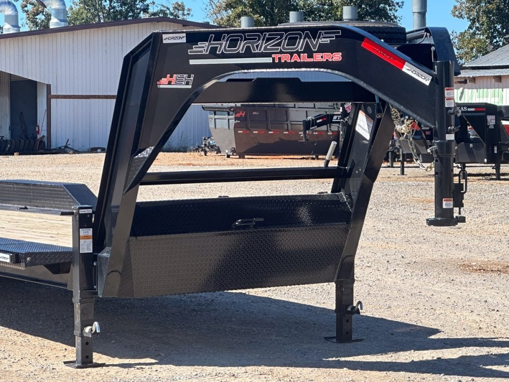 26' HEH Gooseneck Equipment Trailer (2) 10K Axles, Drive Over Fenders, 3' Dove W/ Mountain Ramps - Drive Over Fenders/Equipment Trailers - Stryker Dealership Group