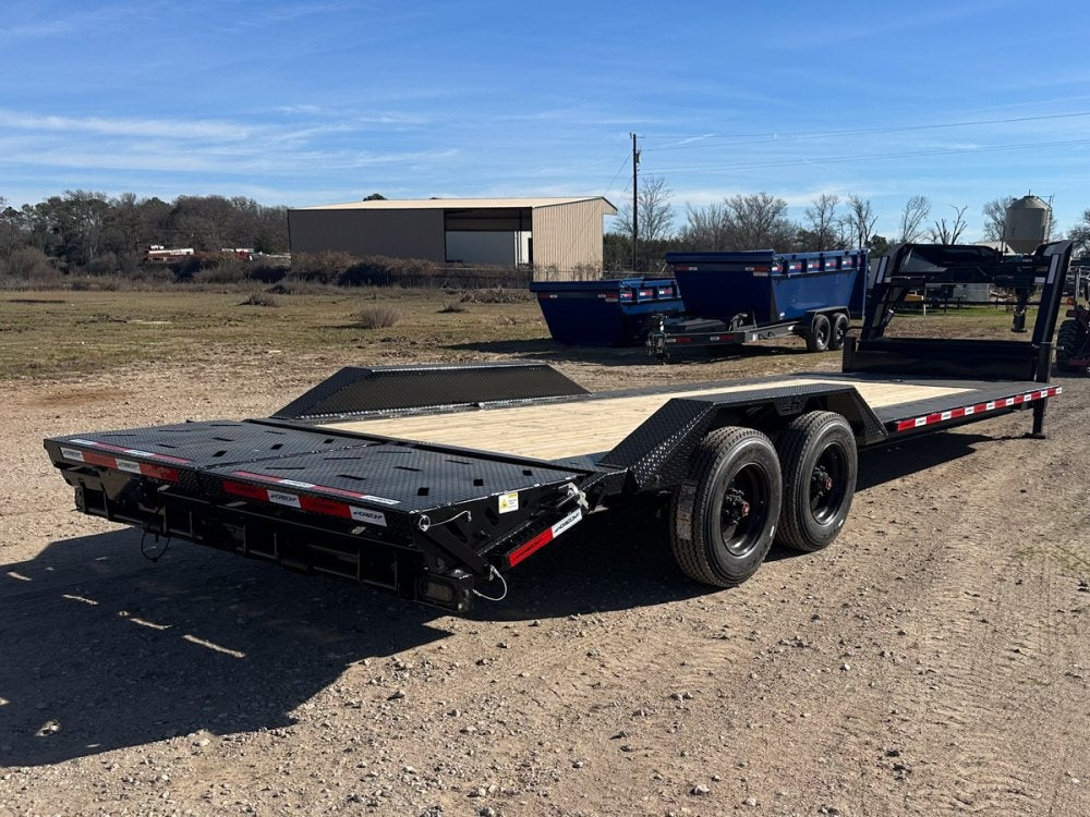 26' HEH Gooseneck Equipment Trailer (2) 10K Axles, Drive Over Fenders, 3' Dove W/ Mountain Ramps - Equipment Trailers - Stryker Dealership Group