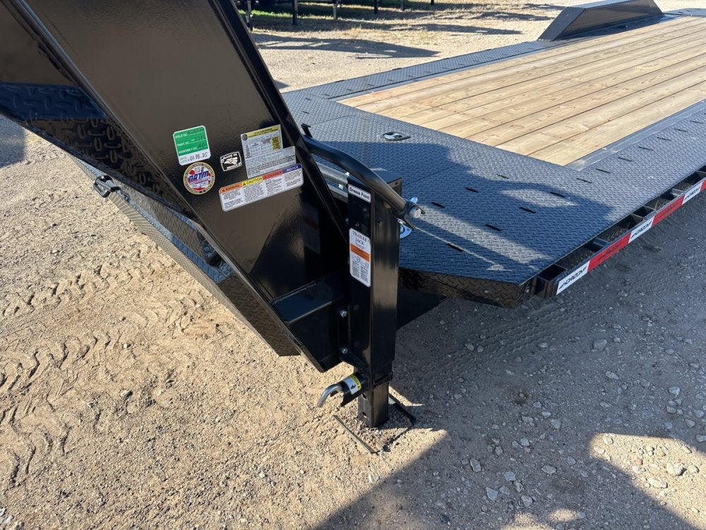 26' HEH Gooseneck Equipment Trailer (2) 10K Axles, Drive Over Fenders, 3' Dove W/ Mountain Ramps - Equipment Trailers - Stryker Dealership Group