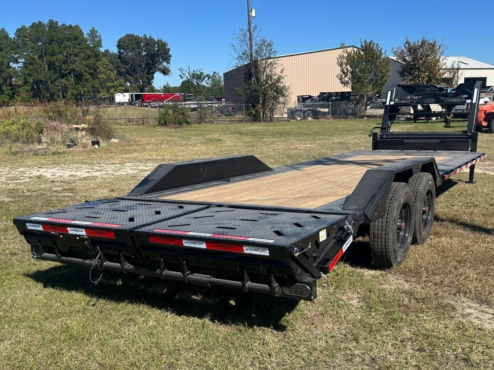 26' HEH Gooseneck Equipment Trailer (2) 10K Axles, Drive Over Fenders, 3' Dove W/ Mountain Ramps - Equipment Trailers - Stryker Dealership Group