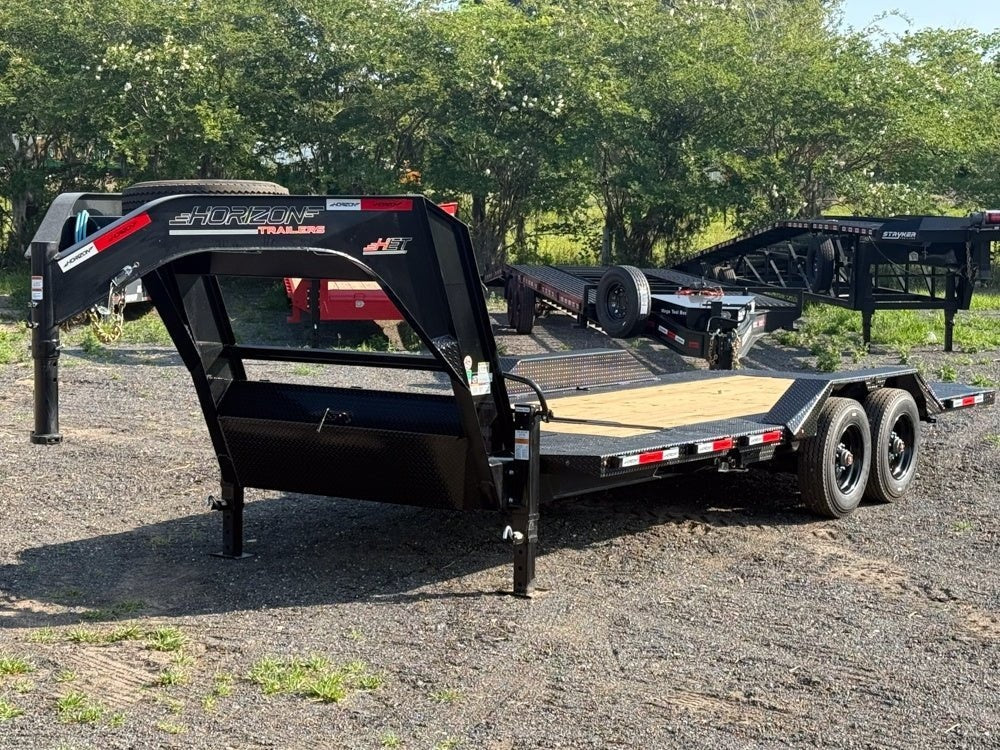 26' Horizon HET Gooseneck Equipment Tilt Trailer Drive Over Fenders - (2) 10K Axles - Equipment Tilt - Stryker Dealership Group