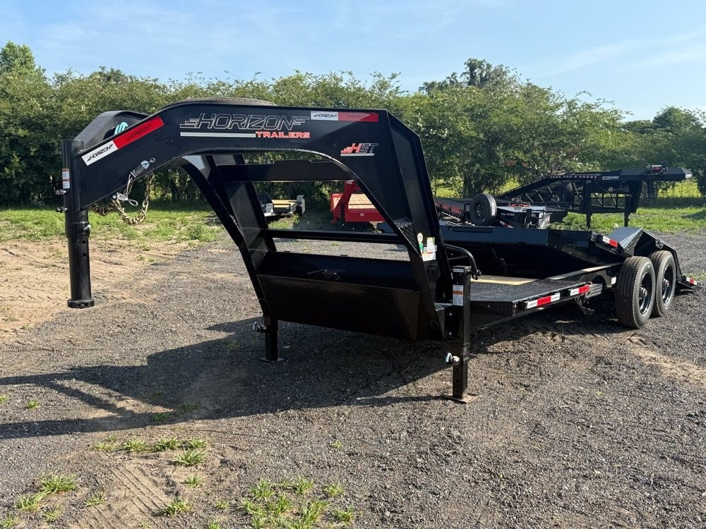 26' Horizon HET Gooseneck Equipment Tilt Trailer Drive Over Fenders - (2) 10K Axles - Equipment Tilt - Stryker Dealership Group