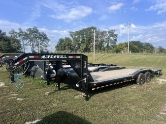 26' Iron Bull ETG Gooseneck Equipment Trailer Mega Ramps Drive Over Fenders - (2) 7,000 lb Axles - Equipment Trailers - Stryker Dealership Group