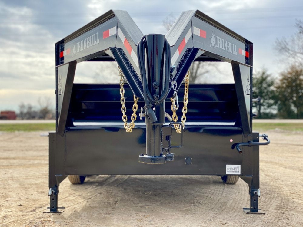 26' Iron Bull ETG Gooseneck Equipment Trailer Mega Ramps Drive Over Fenders - (2) 7,000 lb Axles - Equipment Trailers - Stryker Dealership Group