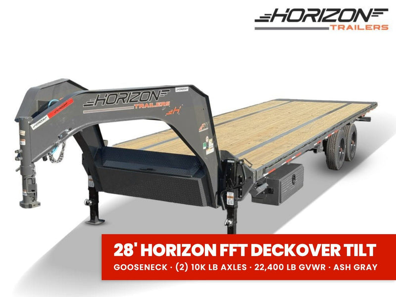 28' Horizon FFT Gooseneck Full Deckover Tilt Trailer - (2) 10K Axles 016934 - Stryker Dealership Group
