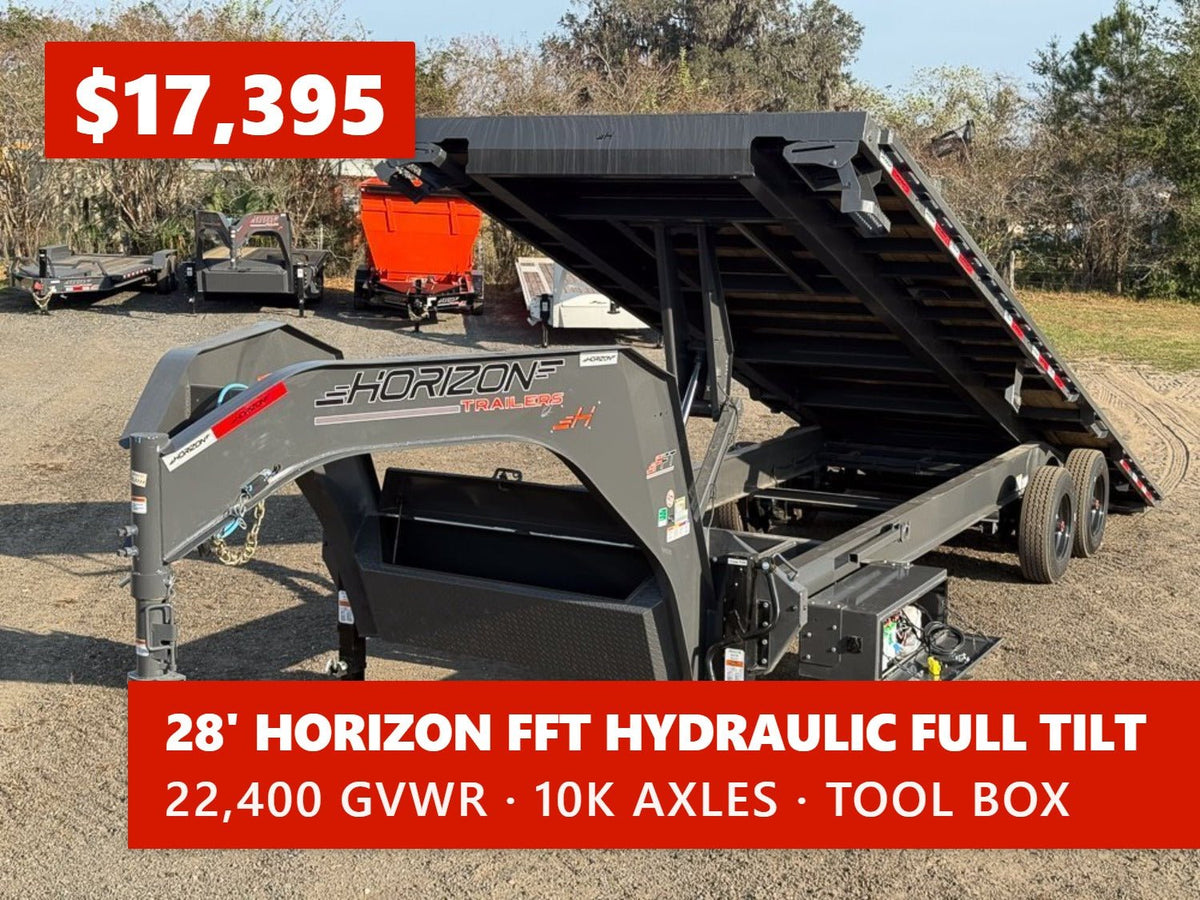 28' Horizon FFT Gooseneck Full Deckover Tilt Trailer - (2) 10K Axles 016934 - Stryker Dealership Group