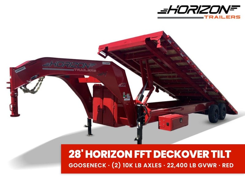 28' Horizon FFT Gooseneck Full Deckover Tilt Trailer - (2) 10K Axles 016937 - Stryker Dealership Group
