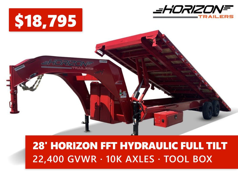 28' Horizon FFT Gooseneck Full Deckover Tilt Trailer - (2) 10K Axles 016937 - Stryker Dealership Group