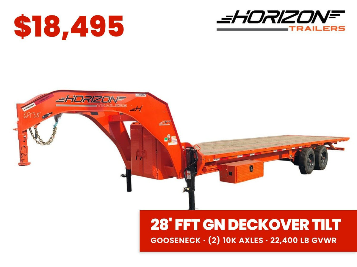 28' Horizon FFT Gooseneck Full Deckover Tilt Trailer - (2) 10K Axles 016938 - Stryker Dealership Group