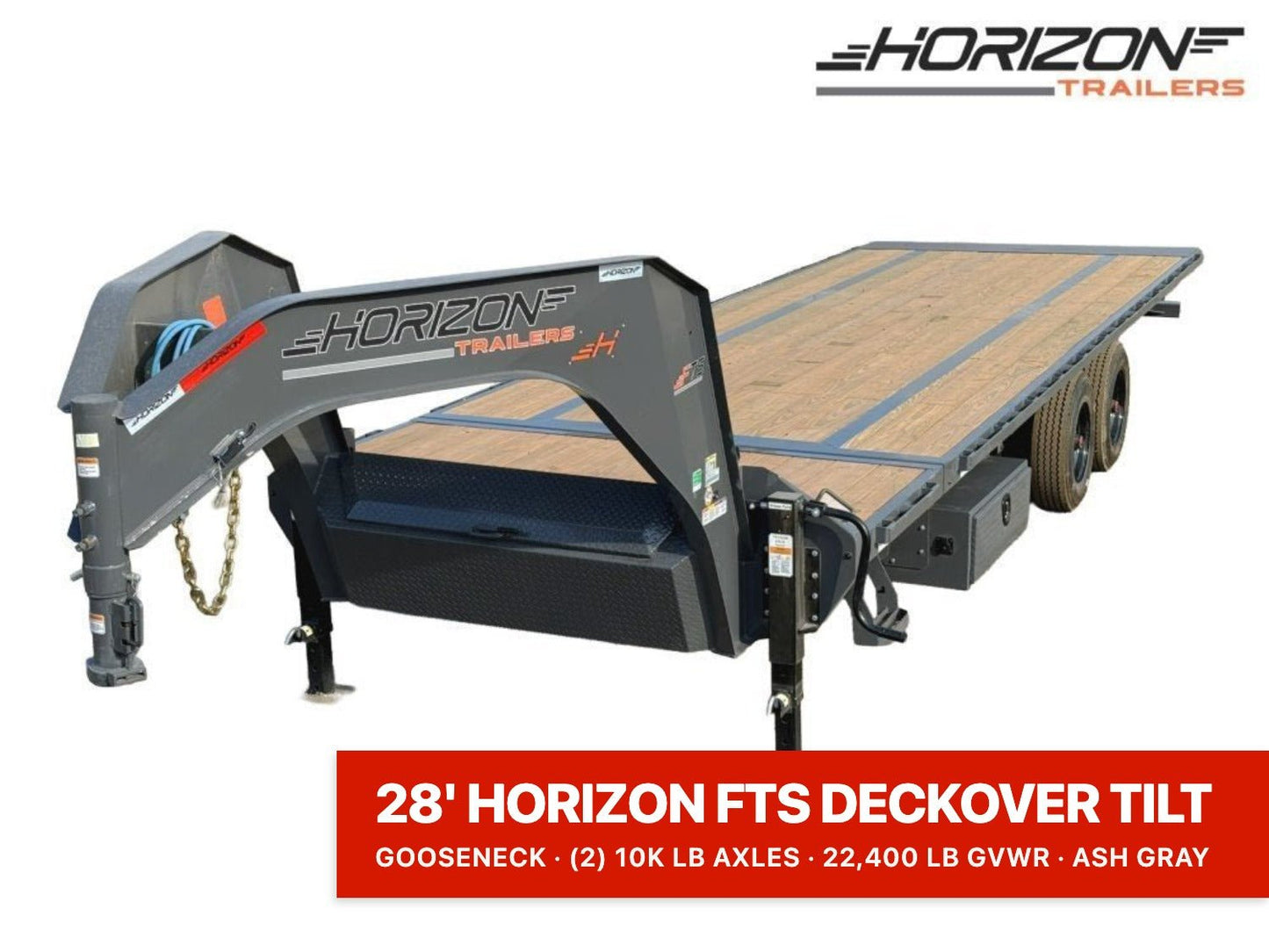 28' Horizon FTS Gooseneck Hydraulic Deckover Tilt Trailer - 10K Axles 015107 - Stryker Dealership Group