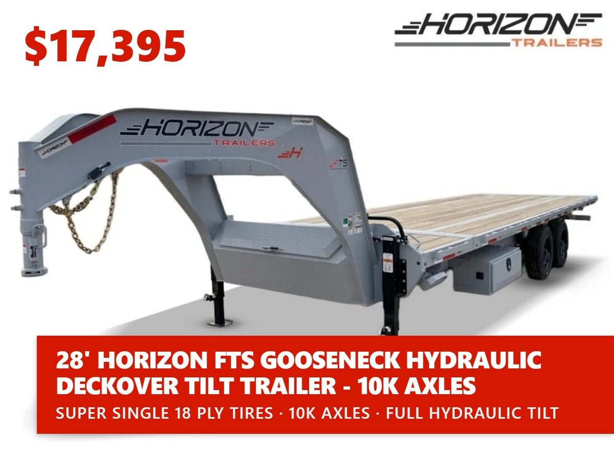 28' Horizon FTS Gooseneck Hydraulic Deckover Tilt Trailer - 10K Axles 015109 - Stryker Dealership Group