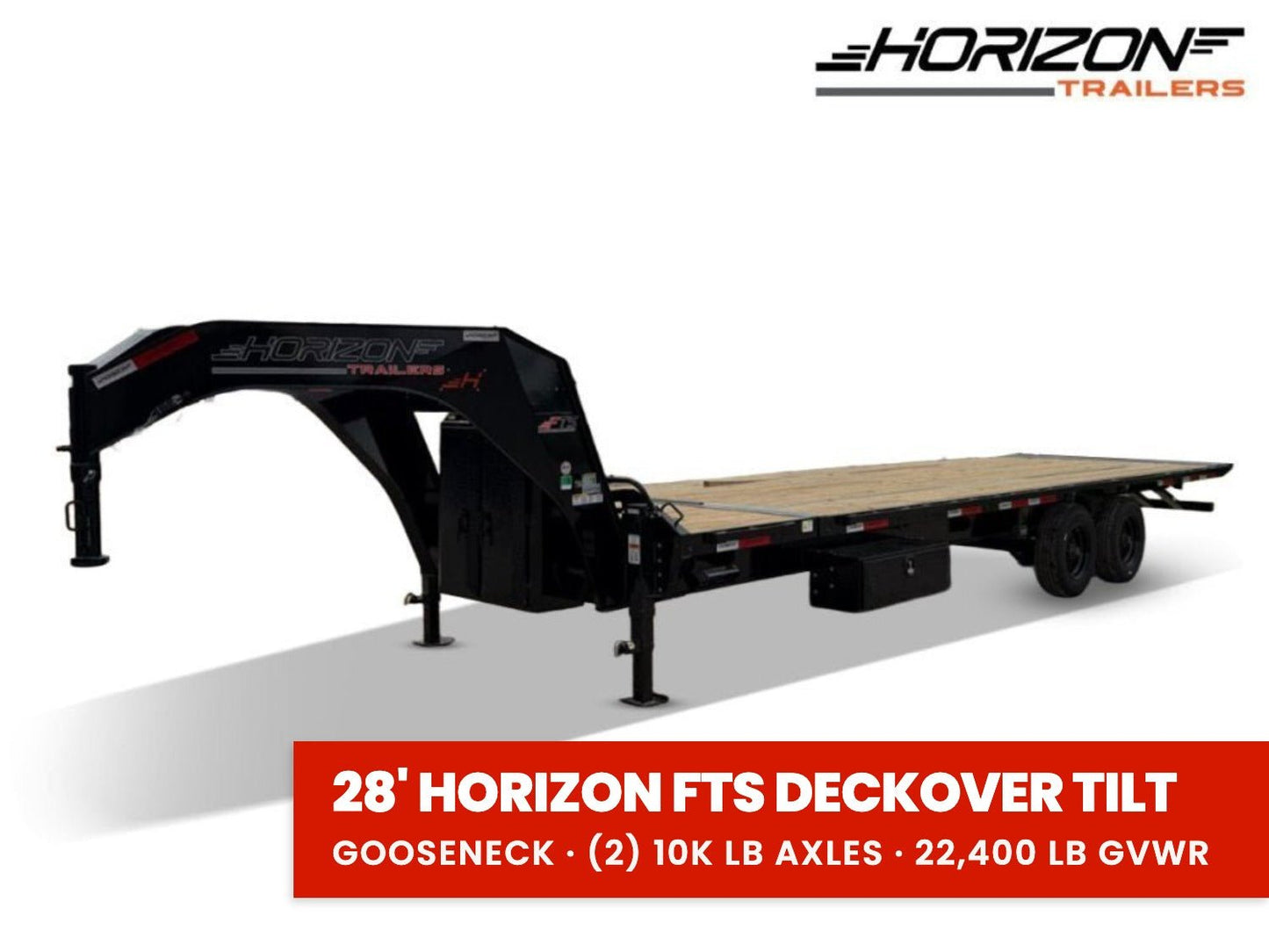 28' Horizon FTS Gooseneck Hydraulic Deckover Tilt Trailer - 10K Axles 016529 - Stryker Dealership Group