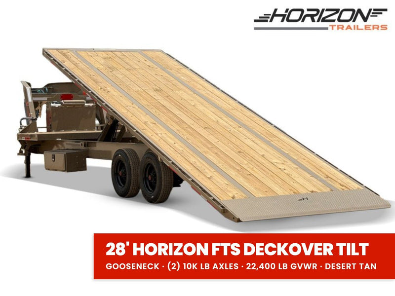 28' Horizon FTS Gooseneck Hydraulic Deckover Tilt Trailer - (2) 10K Axles 016541 - Stryker Dealership Group