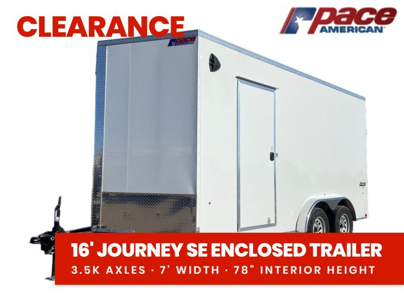 7 x 16 Journey SE Flat Top Sloped V Nose (2) 3500 lbs Axles 133863